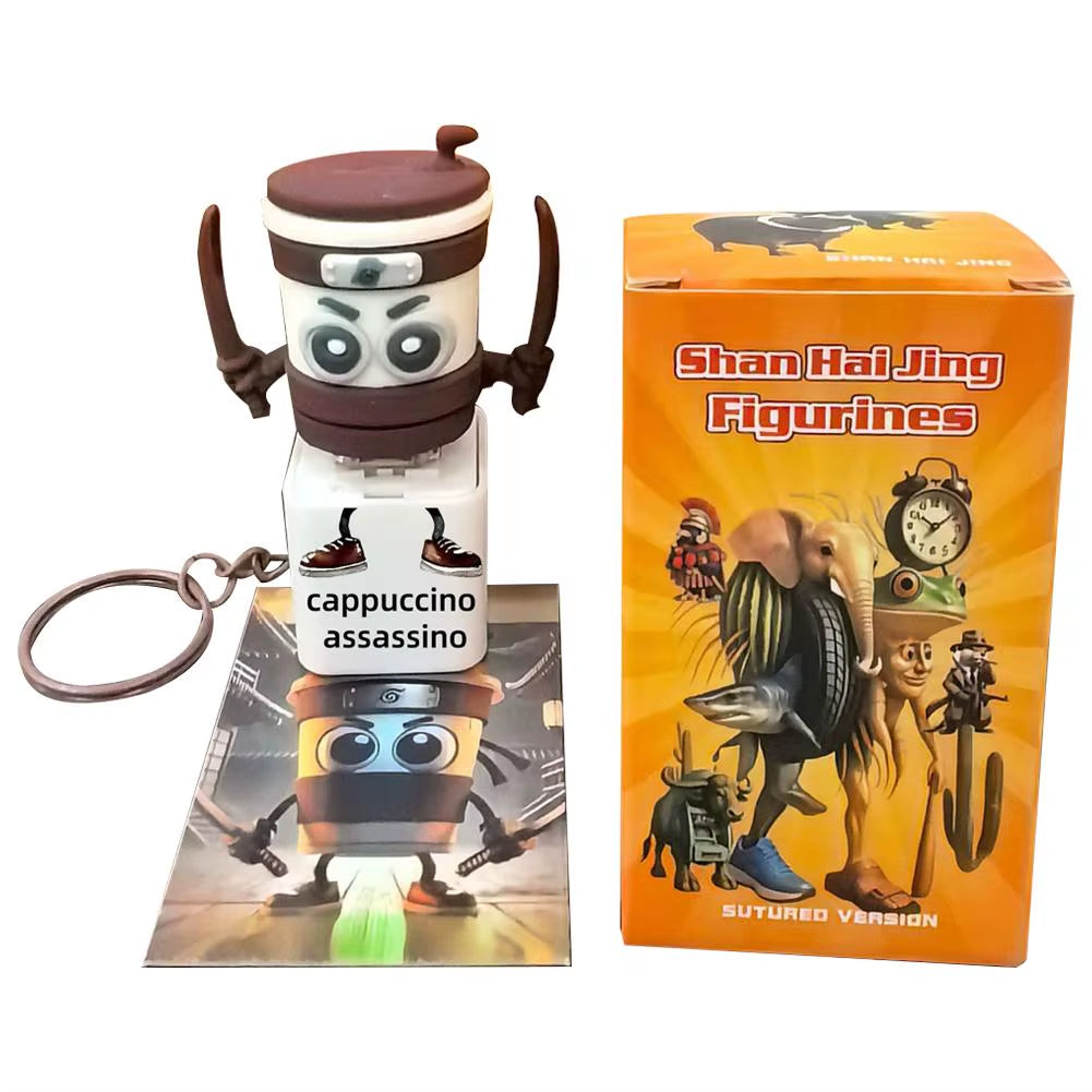 2025 New Tung Tung Tung Sahur Stickman Desktop Ornament Model Creative Quirky Press and Light up Stress Relieving Toys Ornaments