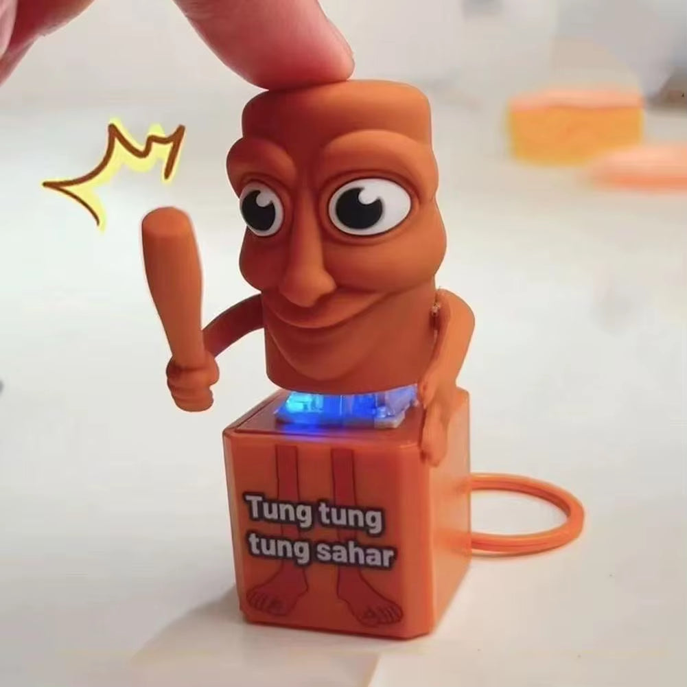 2025 New Tung Tung Tung Sahur Stickman Desktop Ornament Model Creative Quirky Press and Light up Stress Relieving Toys Ornaments